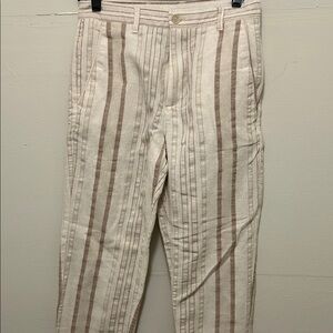 Striped Beige and Brown Men's Pants